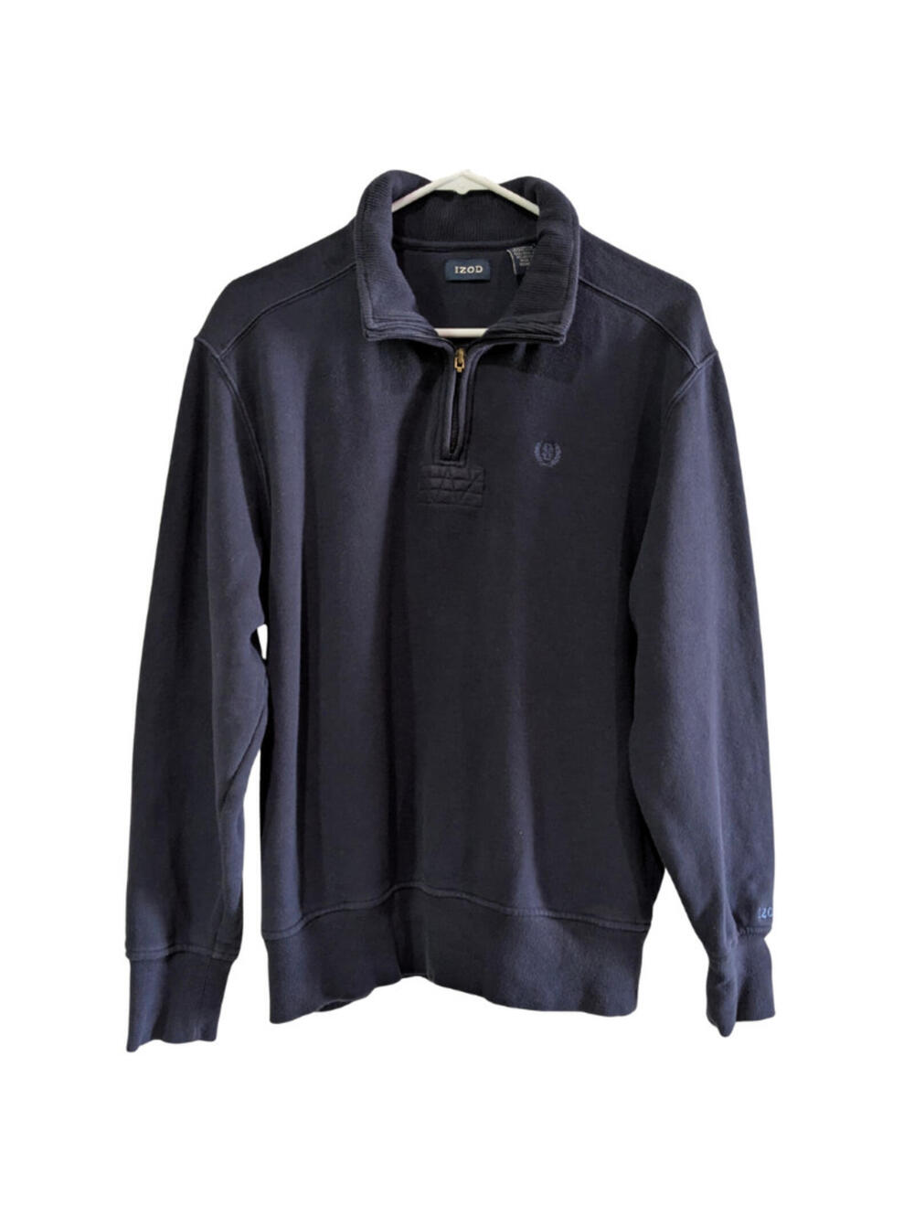 Izod Men's Quarter Zip Sweatshirt, Size Medium, Blue, Embroidered